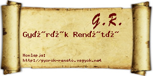Györök Renátó névjegykártya
